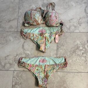 Victoria's Secret Mint and Pink Bikini Set